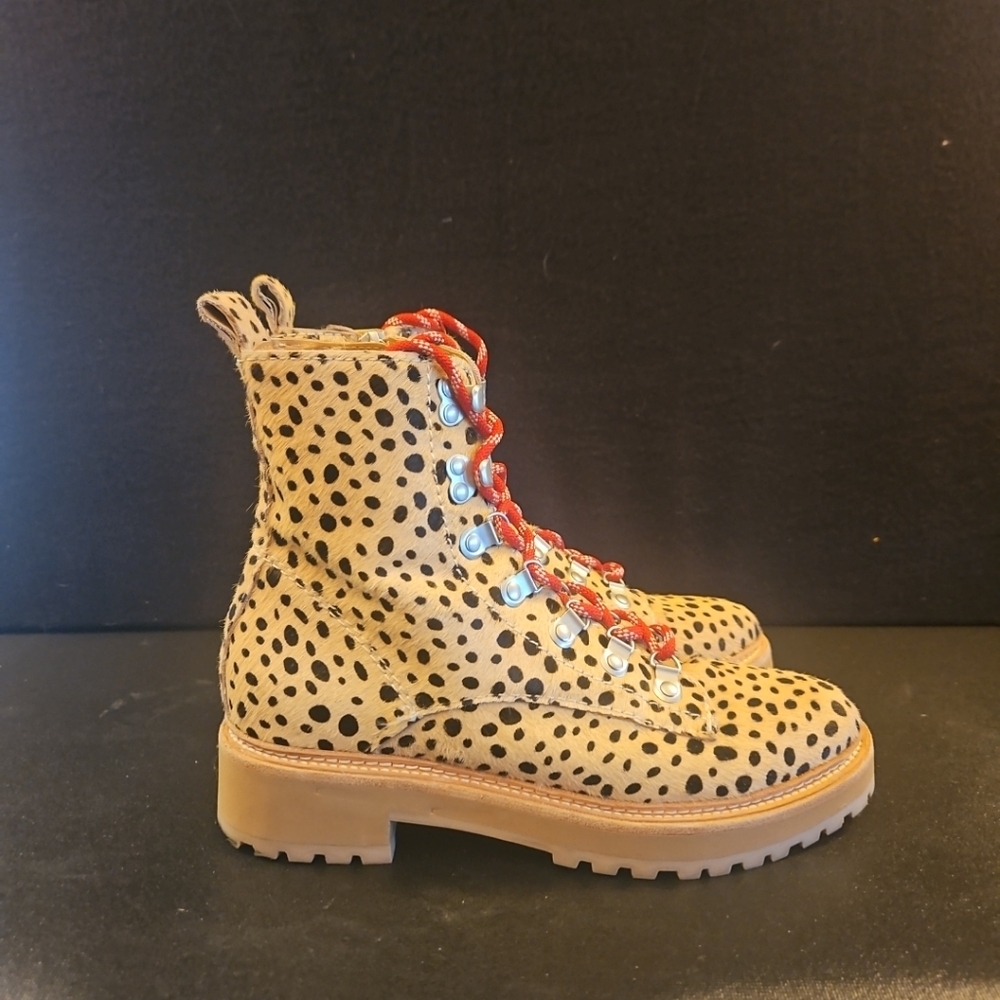 LEOPARD CALF HAIR DOLCE VITA Ankle Boots WHITNEY ANTHROPOLOGIE Size 7.5 - Picture 4 of 7